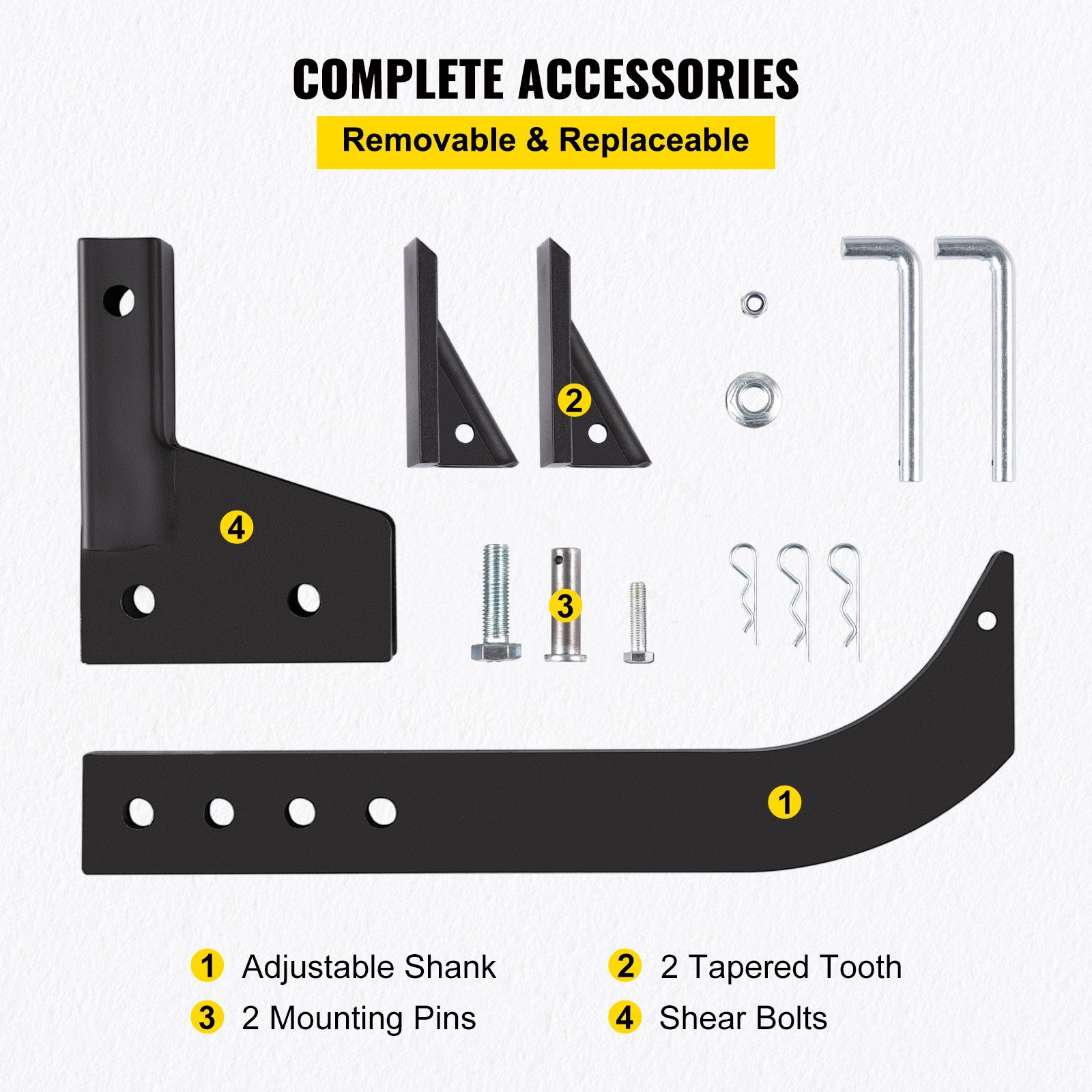 Hitch Mounted Ripper, 40.6cm Shank Length Box Scraper Shank, 4 Hole Site Box Blade for Tractor, 2 Locating V952-PTQLTYCHSBD1609FFV0