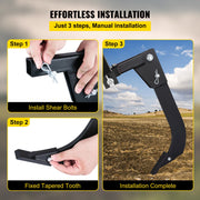 Hitch Mounted Ripper, 40.6cm Shank Length Box Scraper Shank, 4 Hole Site Box Blade for Tractor, 2 Locating V952-PTQLTYCHSBD1609FFV0