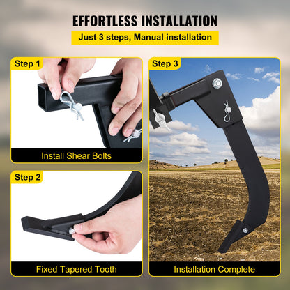 Hitch Mounted Ripper, 40.6cm Shank Length Box Scraper Shank, 4 Hole Site Box Blade for Tractor, 2 Locating V952-PTQLTYCHSBD1609FFV0