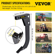 Hitch Mounted Ripper, 40.6cm Shank Length Box Scraper Shank, 4 Hole Site Box Blade for Tractor, 2 Locating V952-PTQLTYCHSBD1609FFV0