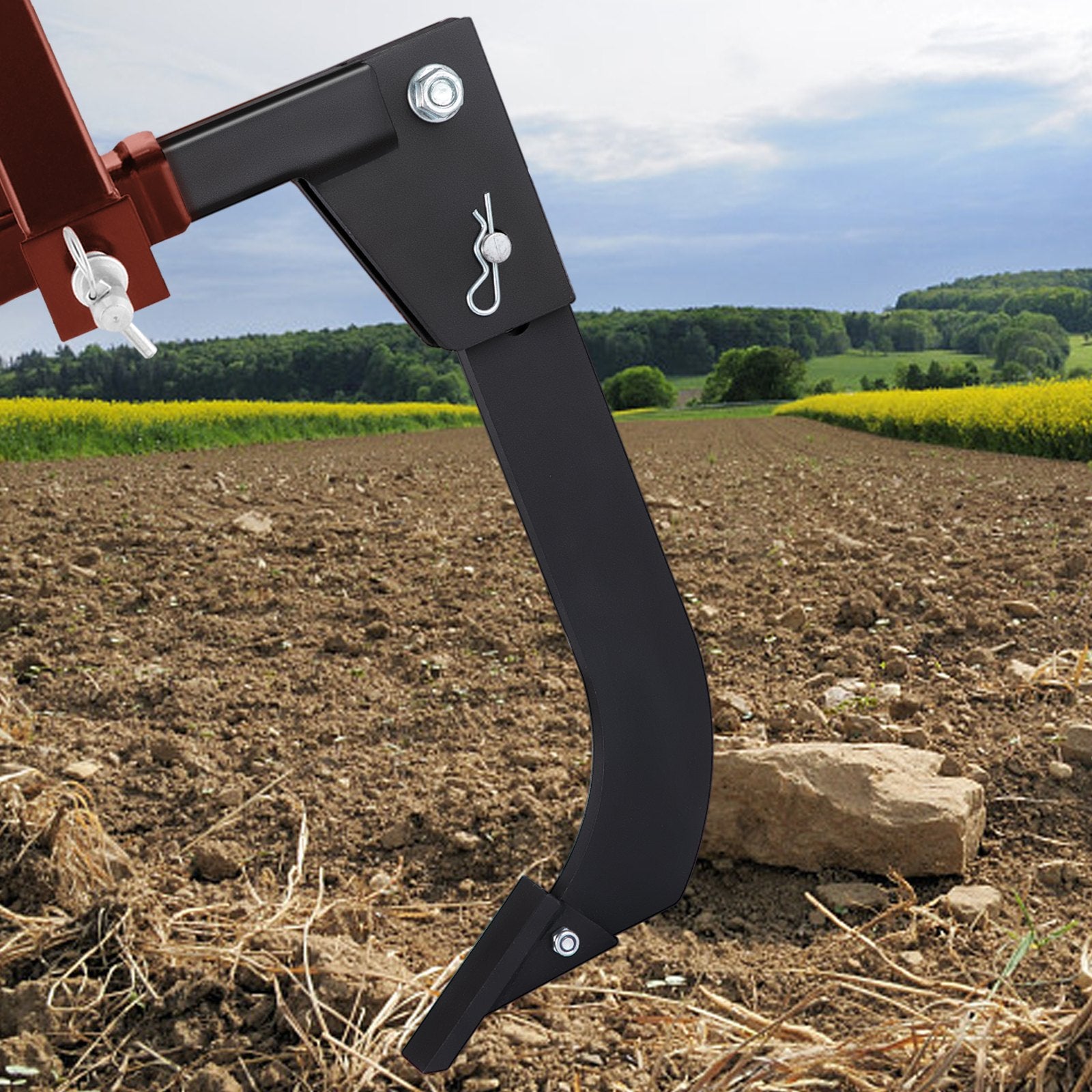 Hitch Mounted Ripper, 40.6cm Shank Length Box Scraper Shank, 4 Hole Site Box Blade for Tractor, 2 Locating V952-PTQLTYCHSBD1609FFV0