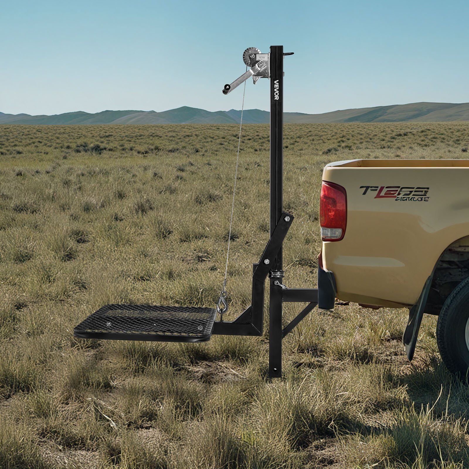 Hitch Deer Hoist with Lifting System Platform, 300 lbs Load Capacity, Game Hoist Winch Lift with 2-inch V952-PTSLSHL300LBWVV3H001V0
