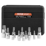 Torx Bit Socket Set, 13-Piece Star T8 - T60 Set, S2 Alloy Steel and Cr-V Steel, 1/4 in, 3/8 in, and 1/2 in V952-PTTT143812TO25MKPV0