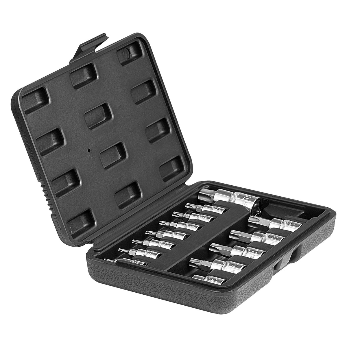 Torx Bit Socket Set, 13-Piece Star T8 - T60 Set, S2 Alloy Steel and Cr-V Steel, 1/4 in, 3/8 in, and 1/2 in V952-PTTT143812TO25MKPV0