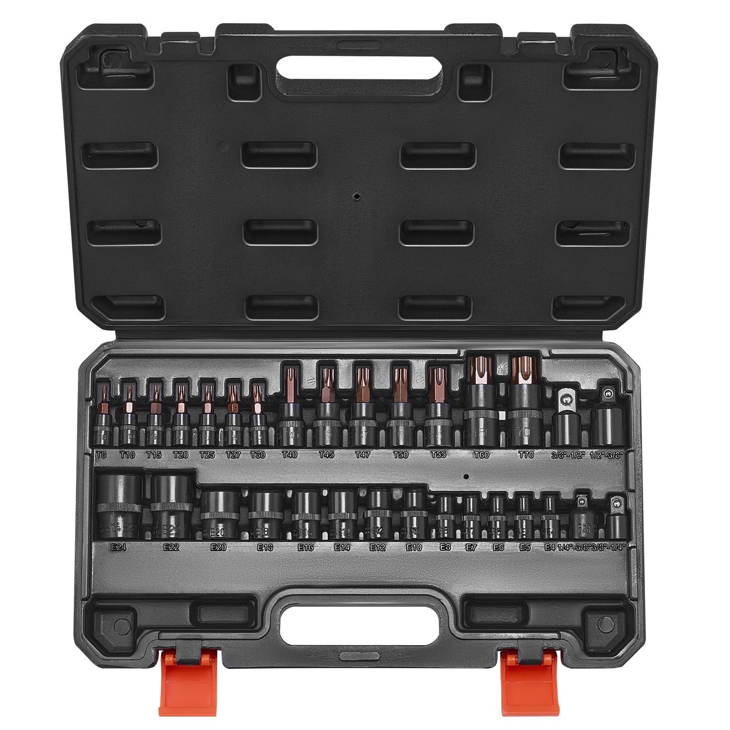 Torx Bit Socket and External Torx Socket Set 31-Piece T8-T70 and E4-E24 Steel V952-PTTT143812TORESE9V0