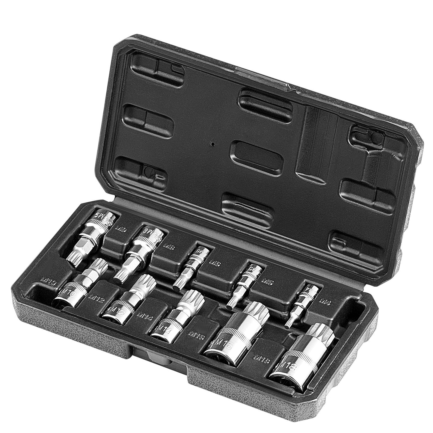 XZN Triple Square Spline Bit Socket Set 10-Piece M4-M18 Cr-V Steel Storage Case V952-PTTT143812XZUOMMXV0