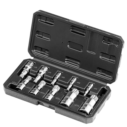 XZN Triple Square Spline Bit Socket Set 10-Piece M4-M18 Cr-V Steel Storage Case V952-PTTT143812XZUOMMXV0