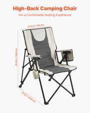Folding Camping Chair, 3 Reclining Positions, Outdoor High Back Camping Chair, 260lbs Weight Capacity, Full V952-PTTYGBTYRDXHFQV64002V0