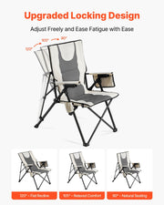 Folding Camping Chair, 3 Reclining Positions, Outdoor High Back Camping Chair, 260lbs Weight Capacity, Full V952-PTTYGBTYRDXHFQV64002V0
