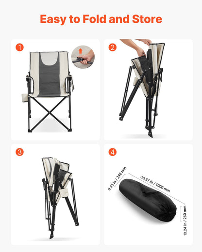 Folding Camping Chair, 3 Reclining Positions, Outdoor High Back Camping Chair, 260lbs Weight Capacity, Full V952-PTTYGBTYRDXHFQV64002V0