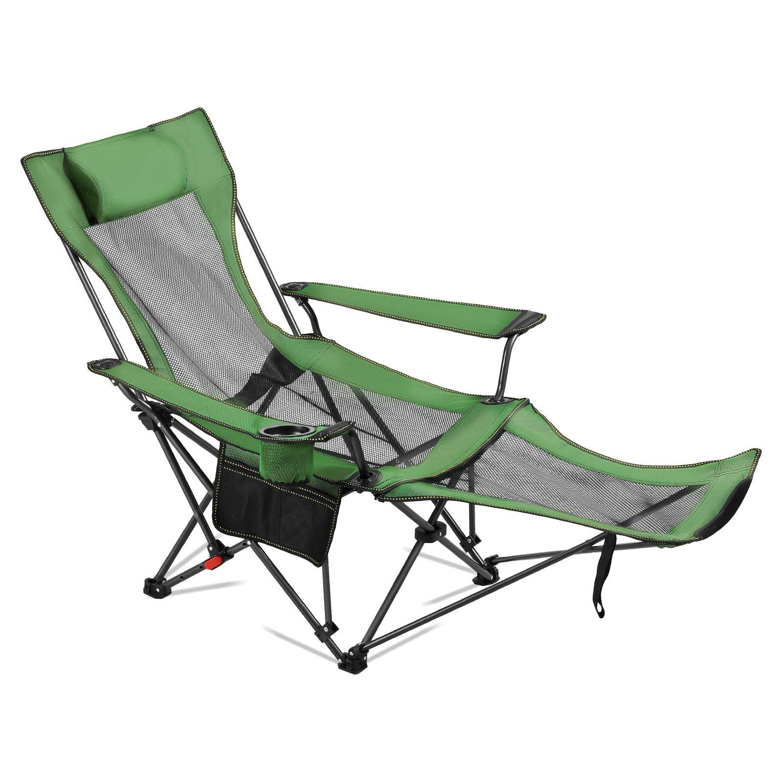 Reclining Camping Chair, 4 Adjustable Positions, Portable Folding Lounger for Adults, Mesh Beach Chair with V952-PTTYXTTYWBXLY6SQI002V0