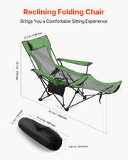 Reclining Camping Chair, 4 Adjustable Positions, Portable Folding Lounger for Adults, Mesh Beach Chair with V952-PTTYXTTYWBXLY6SQI002V0