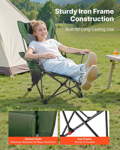 Reclining Camping Chair, 4 Adjustable Positions, Portable Folding Lounger for Adults, Mesh Beach Chair with V952-PTTYXTTYWBXLY6SQI002V0