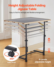 1500 Piece Puzzle Table with Legs, 4 Drawers and Cover, 86x63cm Portable Wooden Board with Wheels, Jigsaw V952-PTZ1500JXWGJ4VSU5001V0