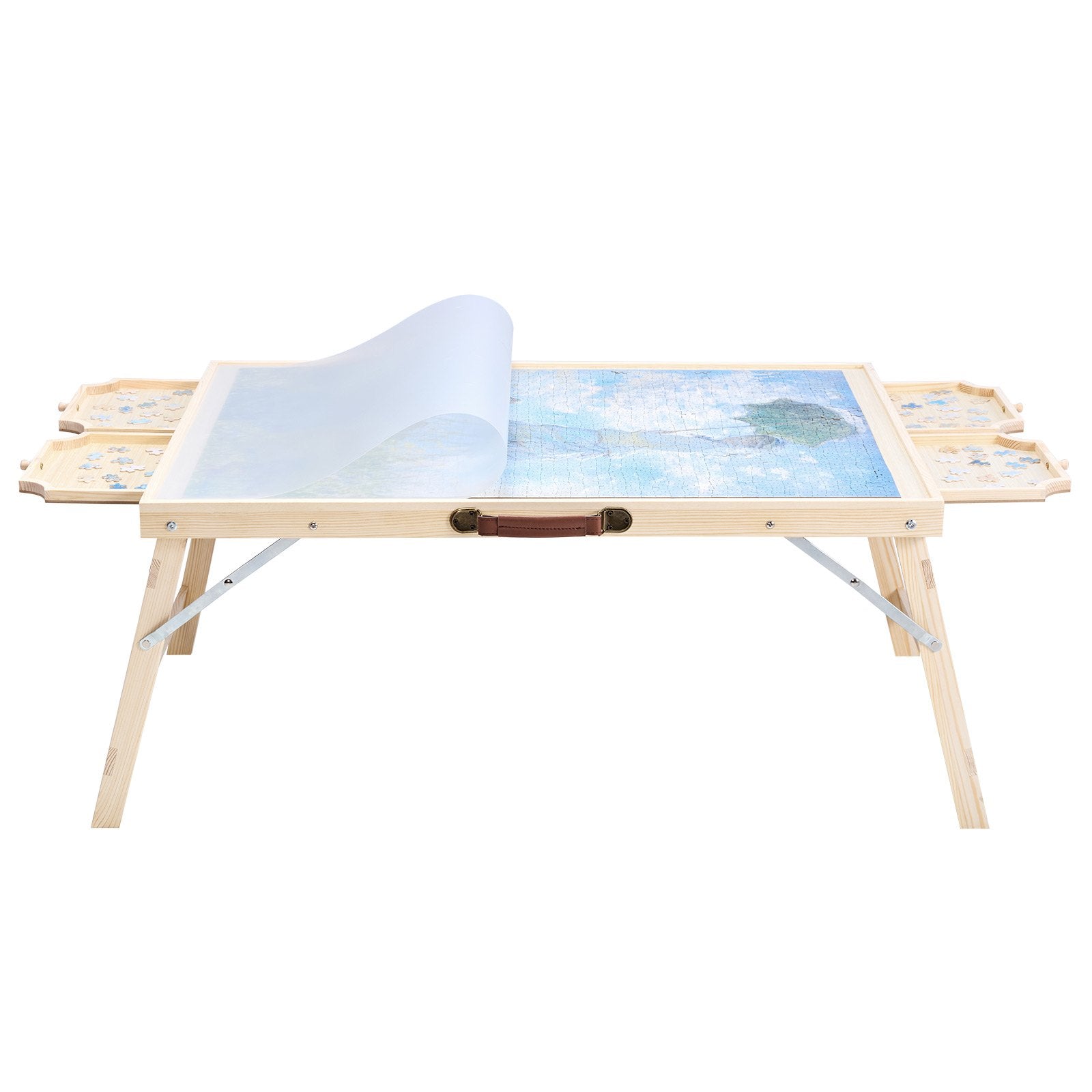 1500 Piece Puzzle Board with Folding Leg Portable Wooden Jigsaw 86x63cm V952-PTZ1500JXWGZAGJ95001V0