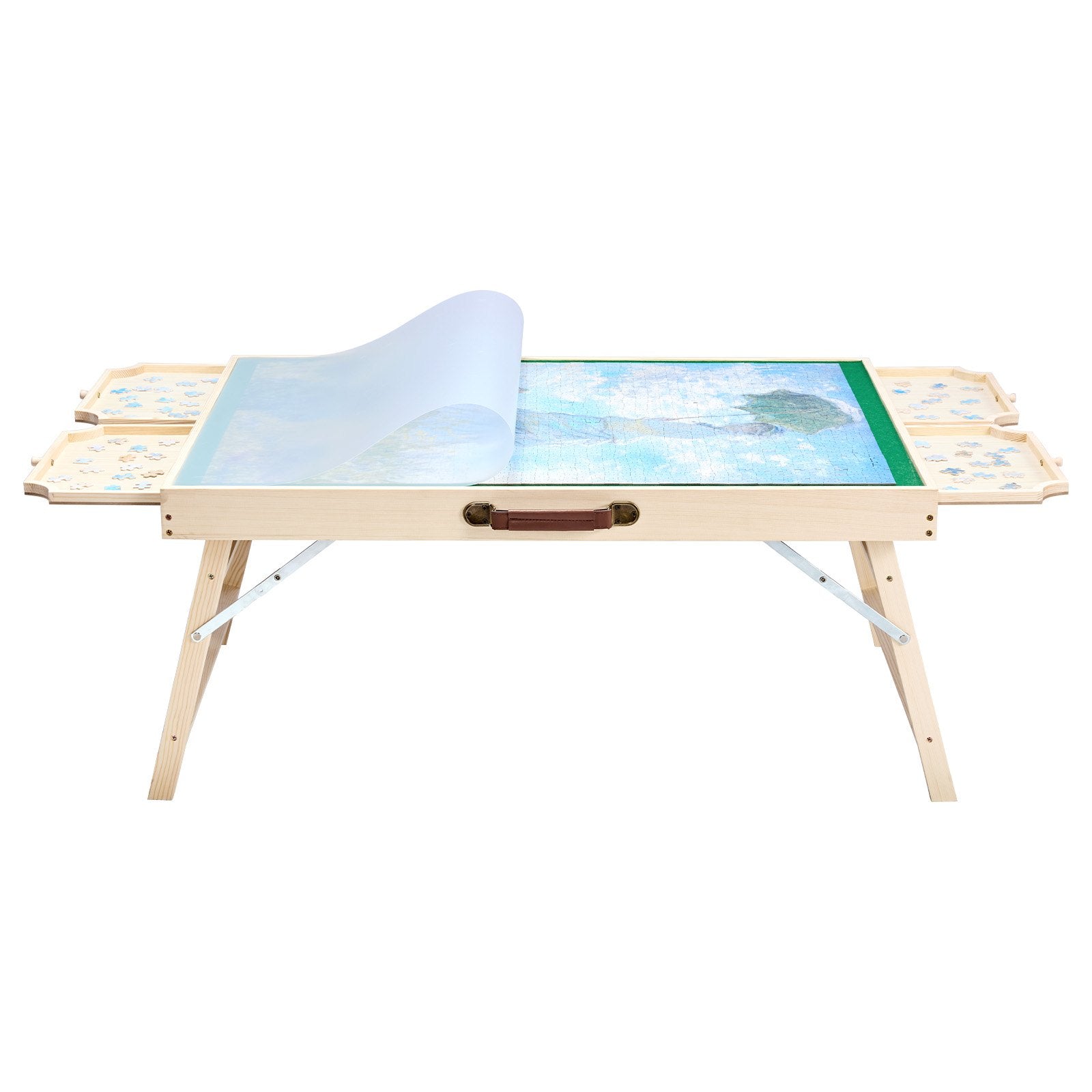 1500 Piece Puzzle Board with Folding Leg Portable Wooden Jigsaw 86x63cm V952-PTZ1500JXWGZNJKWJ001V0