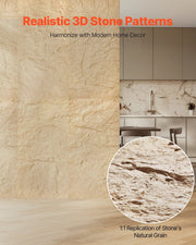 3D Wall Panels, 4 Pack 120 x 60 cm PU Natural Stone Imitation Wall Art Tiles, 2.97 m2 Coverage Accent Wall V952-PU3DQBTRFSFT8BTQ4V0