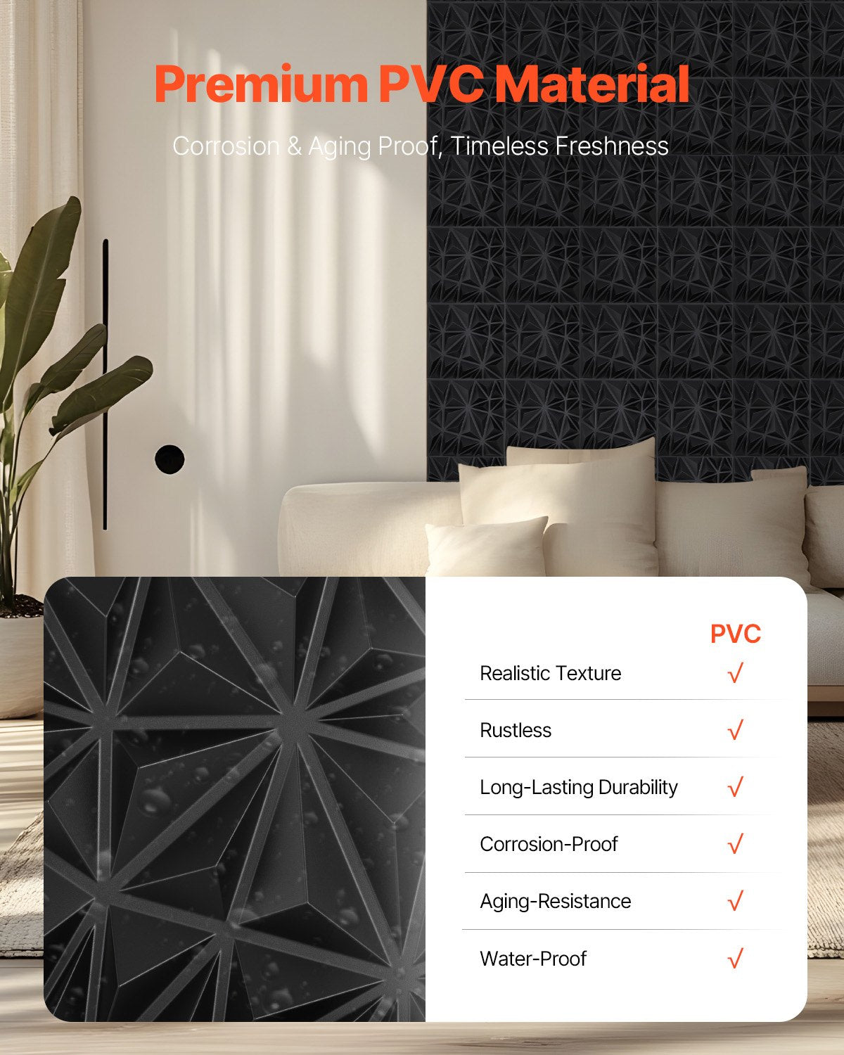 3D Wall Panels, 33-Pack 30 x 30 cm PVC Modern Art Minimalist Diamond Tiles, 2.97 m2 Coverage Accent Wall V952-PVC3DQBXDYSJ6XSHBV0