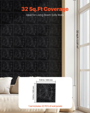 3D Wall Panels, 33-Pack 30 x 30 cm PVC Modern Art Minimalist Diamond Tiles, 2.97 m2 Coverage Accent Wall V952-PVC3DQBXDYSJ6XSHBV0