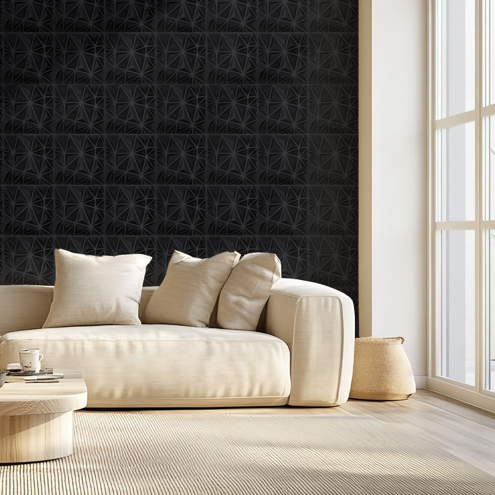 3D Wall Panels, 33-Pack 30 x 30 cm PVC Modern Art Minimalist Diamond Tiles, 2.97 m2 Coverage Accent Wall V952-PVC3DQBXDYSJ6XSHBV0