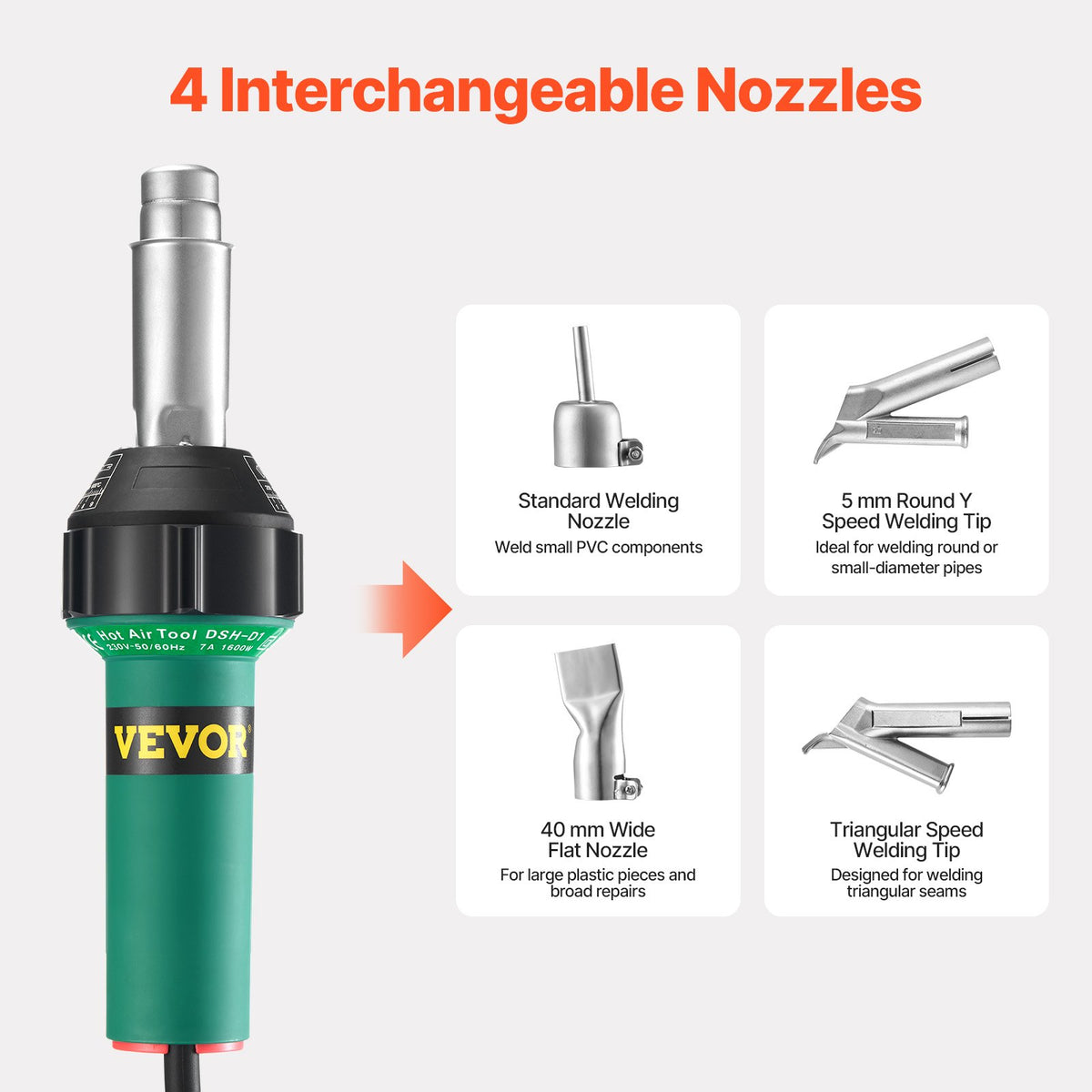 Hot Air Plastic Welder 1600W PVC TPO Vinyl Heat Gun Torch & 9 Accessories V952-PVCBRRJTZYGJ57QZYV3