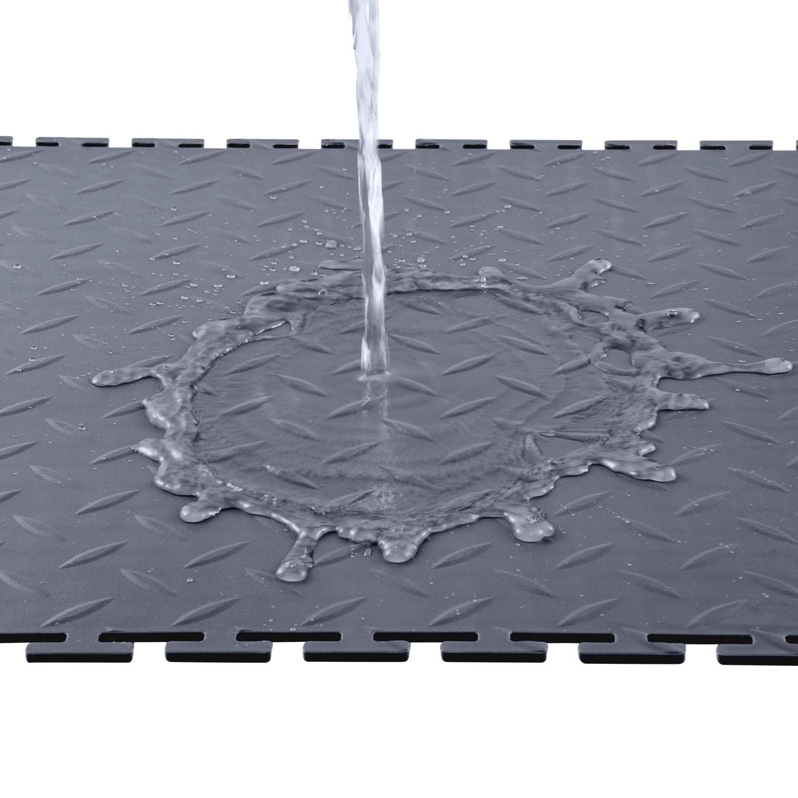 Garage Floor Tiles Interlocking, 16 Pack 513 x 513 x 5 mm Interlocking Modular Garage Flooring Tiles, Diamond V952-PVCLSCKDDPVC9AKRO001V0