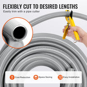 12.7 mm Flexible Electrical Conduit, 30.5 m, PVC Liquid-Tight Conduit Non-Metallic with 5 Straight and 5 V952-PVCYMDQDG1004Q1FJV0
