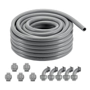 12.7 mm Flexible Electrical Conduit, 30.5 m, PVC Liquid-Tight Conduit Non-Metallic with 5 Straight and 5 V952-PVCYMDQDG1004Q1FJV0