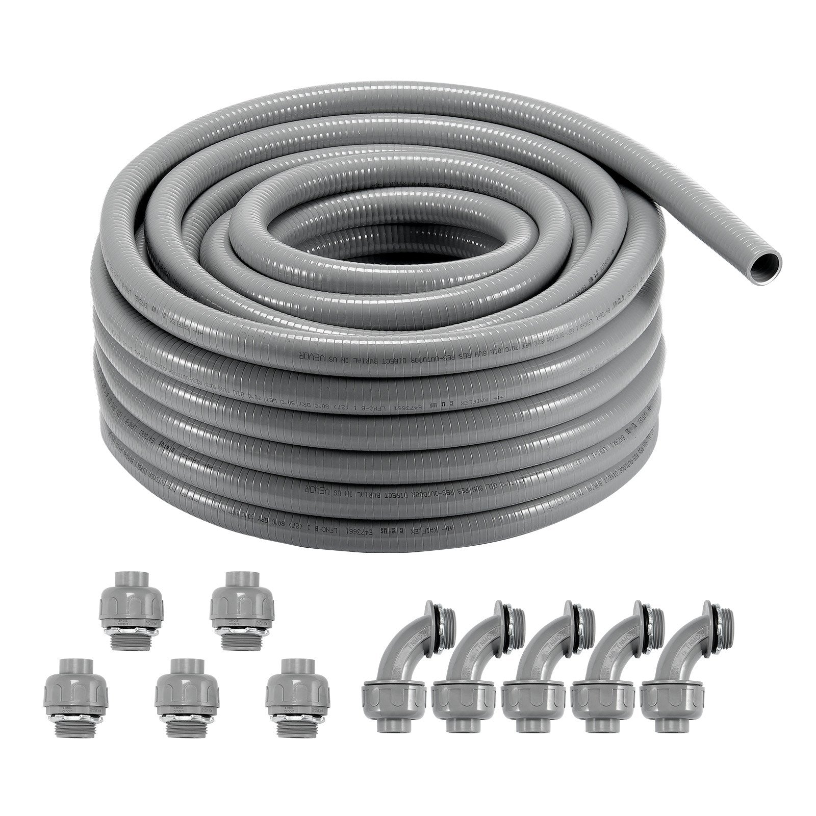 12.7 mm Flexible Electrical Conduit, 30.5 m, PVC Liquid-Tight Conduit Non-Metallic with 5 Straight and 5 V952-PVCYMDQDG1004Q1FJV0