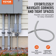 25.4 mm Flexible Electrical Conduit, 30.5 m, PVC Liquid-Tight Conduit Non-Metallic with 5 Straight and 5 V952-PVCYMDQDG1INFF00ZV0