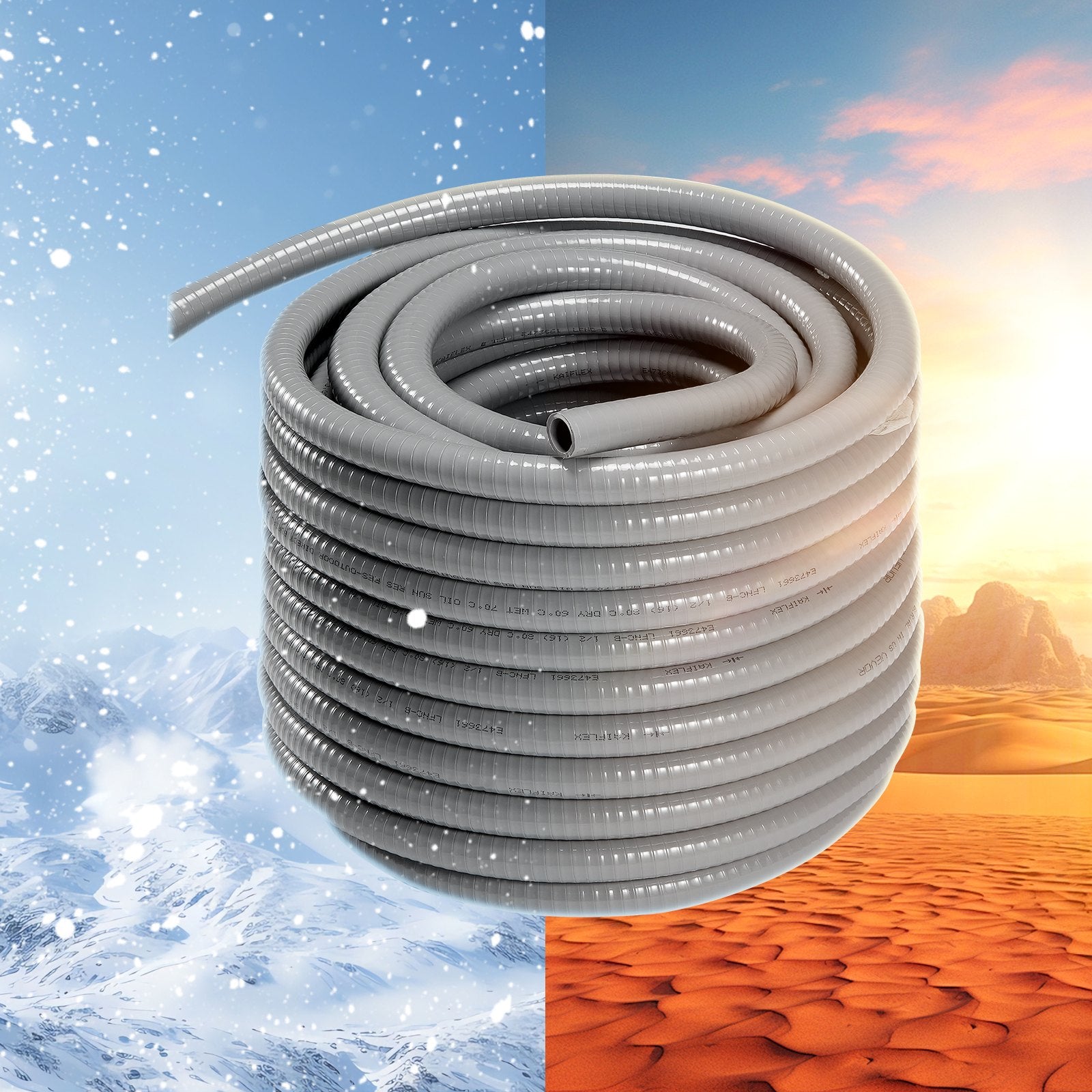 25.4 mm Flexible Electrical Conduit, 30.5 m, PVC Liquid-Tight Conduit Non-Metallic with 5 Straight and 5 V952-PVCYMDQDG1INFF00ZV0
