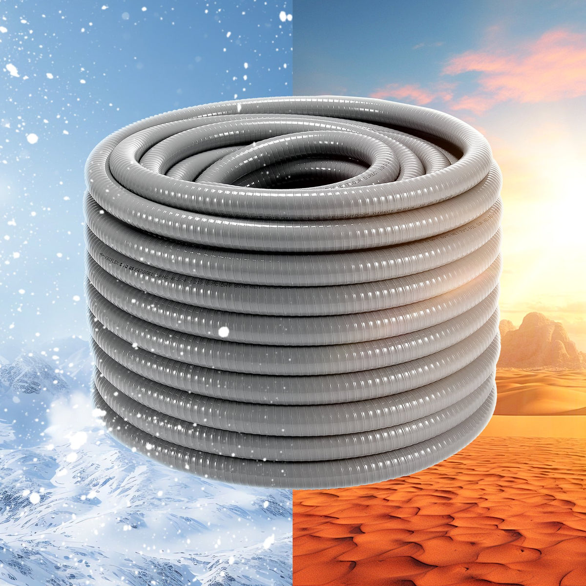 19.1 mm Flexible Electrical Conduit, 30.5 m, PVC Liquid-Tight Conduit Non-Metallic with 5 Straight and 5 V952-PVCYMDQDG34IIP87TV0