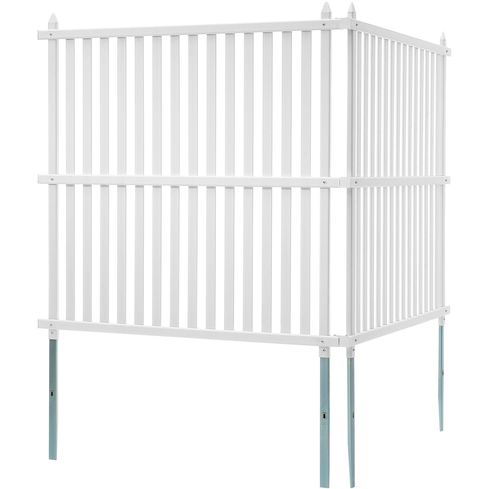 1.22m W x 1.22m H Vinyl Privacy Fence Panels, Air Conditioner Fence, Outdoor Privacy Screens for Trash Can, V952-PVCYSWLMB48X9JS2HV0
