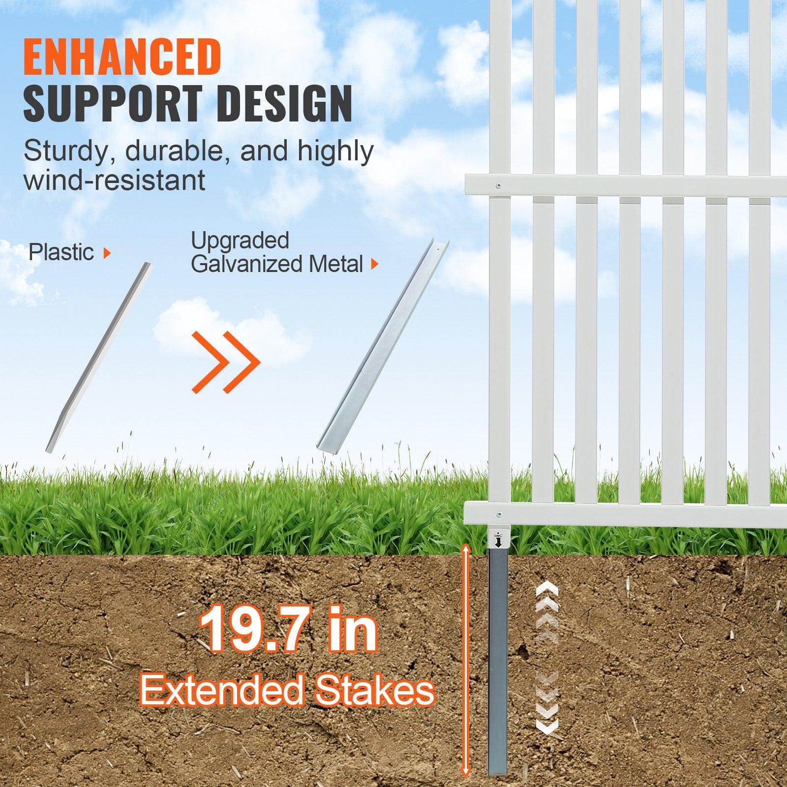 1.22m W x 1.22m H Vinyl Privacy Fence Panels, Air Conditioner Fence, Outdoor Privacy Screens for Trash Can, V952-PVCYSWLMB48X9JS2HV0