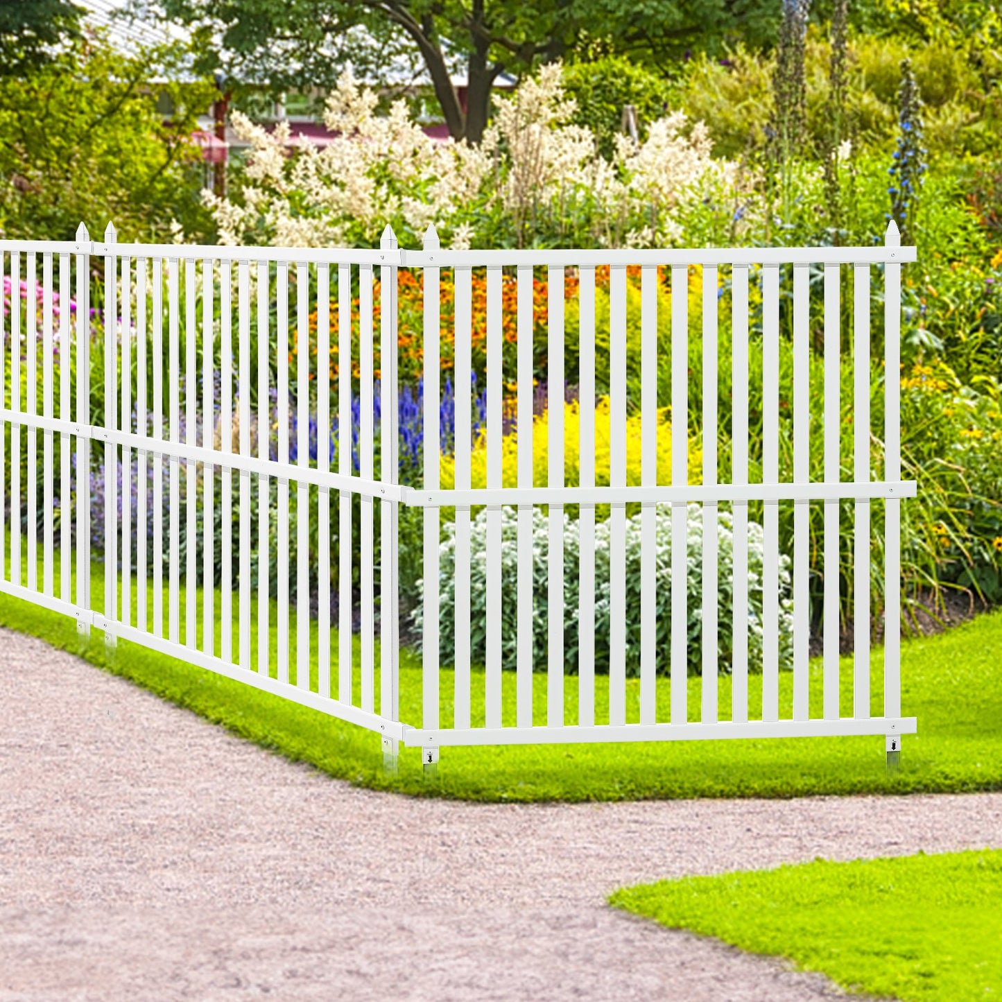 1.22m W x 1.22m H Vinyl Privacy Fence Panels, Air Conditioner Fence, Outdoor Privacy Screens for Trash Can, V952-PVCYSWLMB48X9JS2HV0