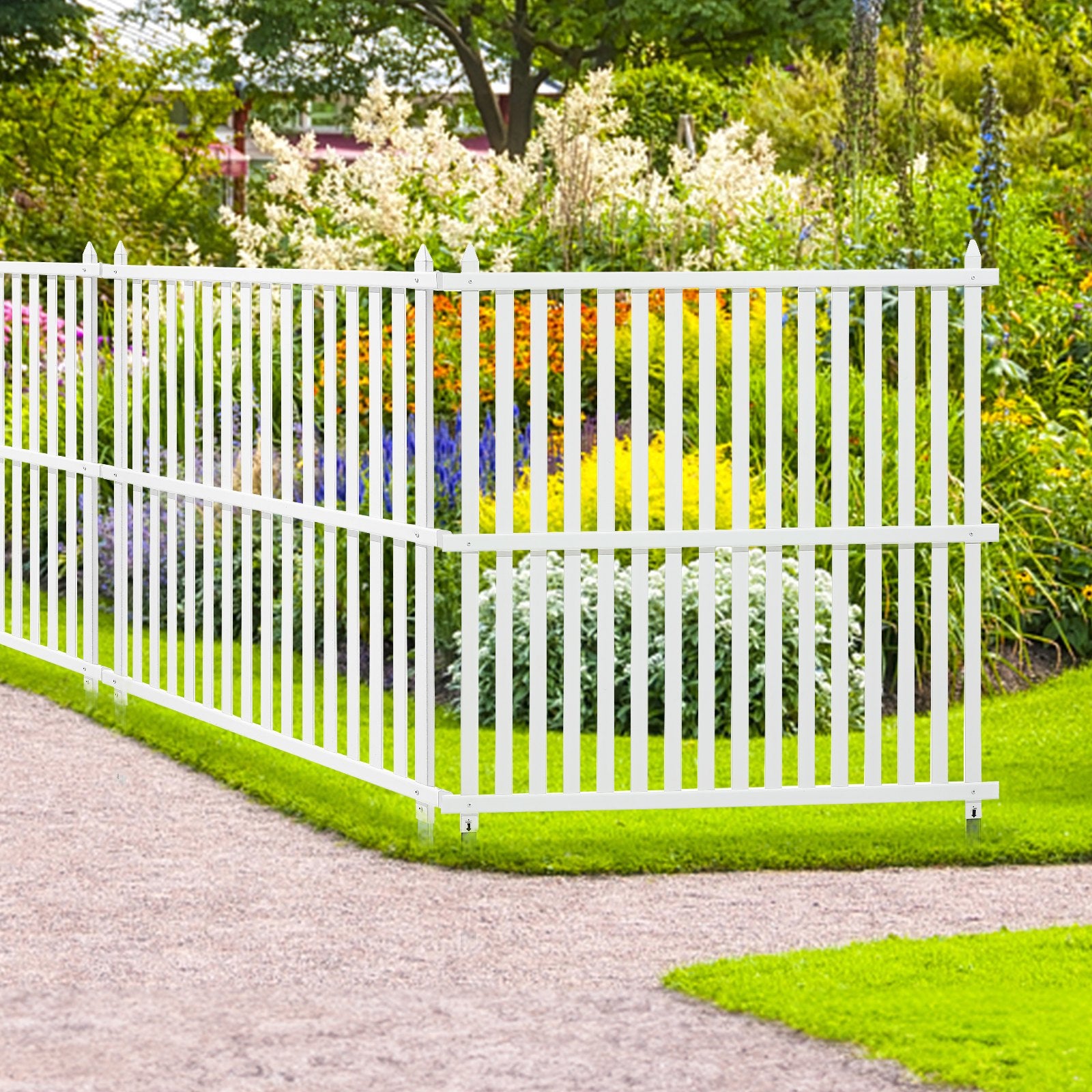 1.22m W x 1.22m H Vinyl Privacy Fence Panels, Air Conditioner Fence, Outdoor Privacy Screens for Trash Can, V952-PVCYSWLMB48X9JS2HV0