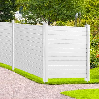 Outdoor Privacy Screens, 50" W x 50" H Air Conditioner Fence, Pool Equipment Enclosure, Horizontal Vinyl V952-PVCYSWLMB50XGXYIGV0