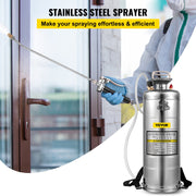 3.5Gal Stainless Steel Sprayer,l Set with 20" Wand& Handle& 3FT Reinforced Hose, Hand Pump Sprayer with V952-PWQBXG12L00000001V0