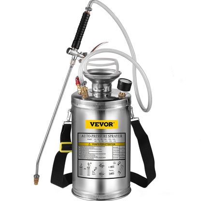 1.5Gal Stainless Steel Sprayer, Set with 16" Wand& Handle& 3.3FT Reinforced Hose, Hand Pump Sprayer with V952-PWQBXG6L000000001V0