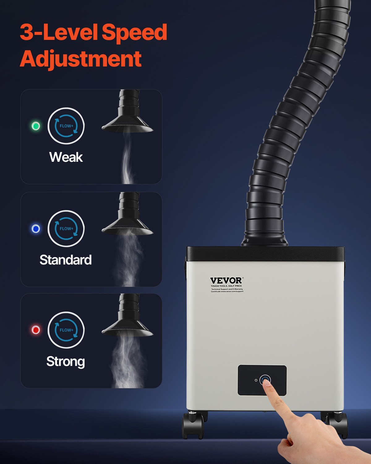 Solder Fume Extractor, 85W Brushless Soldering Smoke Absorber with 3-Stage Filters & 3-Speed Adjustment, V952-PYJQDDY200LFAKTGUV3