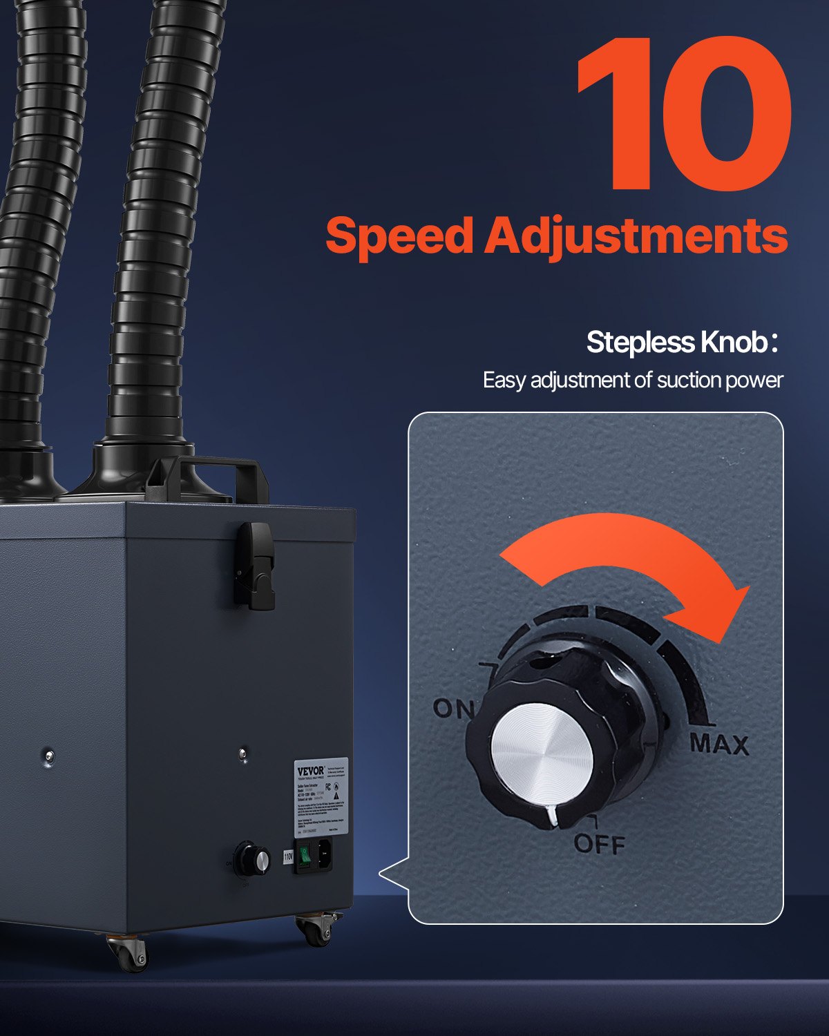 Soldering Fume Extractor with Dual Hoses, 275W Brushless Solder Smoke Absorber with 4-Stage Filters & 10 V952-PYJQDDY360LF5JO5YV3