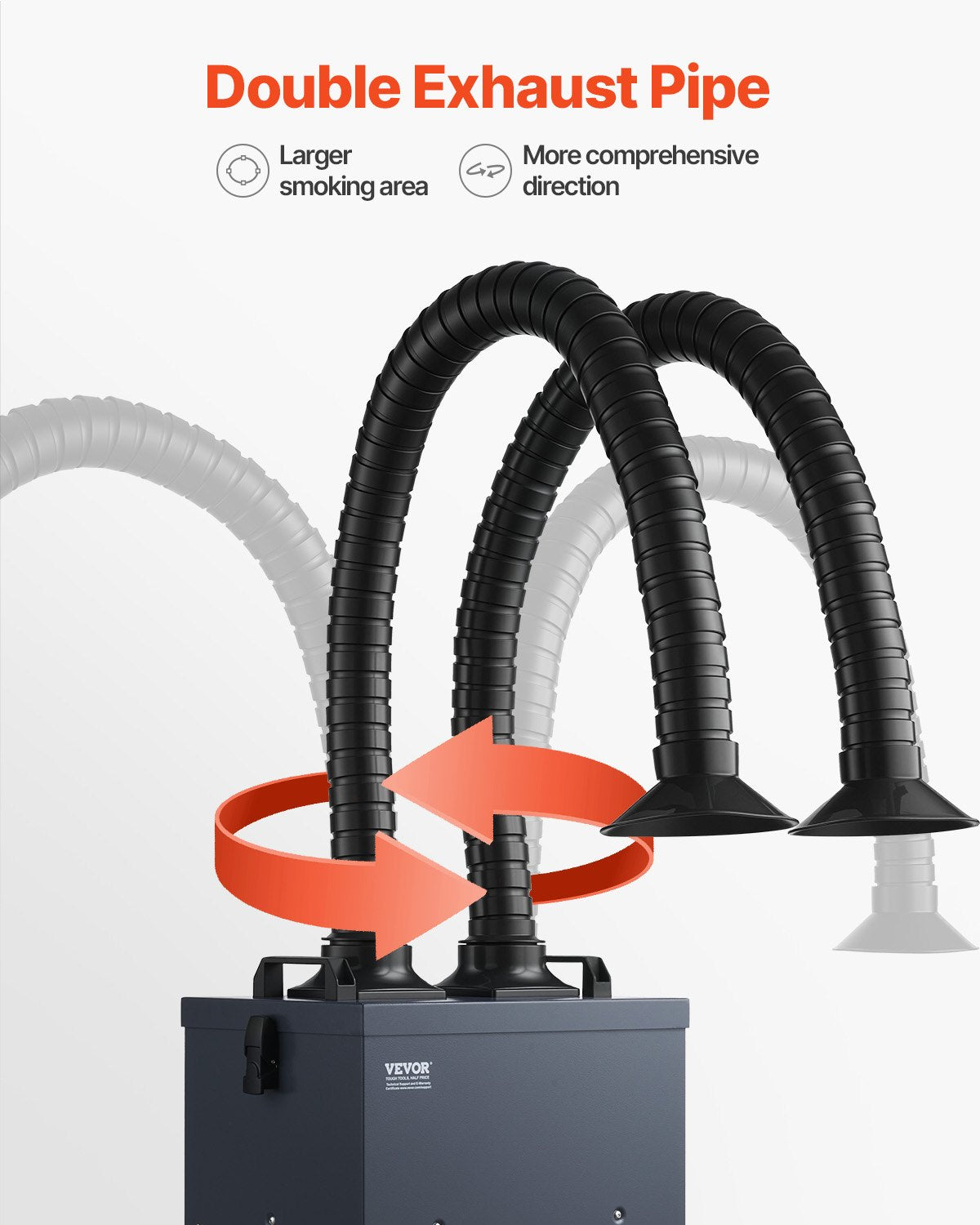 Soldering Fume Extractor with Dual Hoses, 275W Brushless Solder Smoke Absorber with 4-Stage Filters & 10 V952-PYJQDDY360LF5JO5YV3