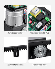 400W Electric Sliding Gate Opener 1000kg Chain Drive Infrared Sensor V952-PYMKMJNLCTPYG4B0Q001V3
