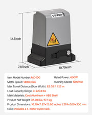 400W Electric Sliding Gate Opener 1000kg Chain Drive Infrared Sensor V952-PYMKMJNLCTPYG4B0Q001V3