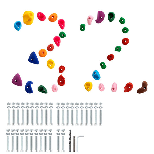 32 Rock Climbing Holds, Multi-Size and Multi-Colored Climbing Rocks for Kids and Adults, Rock Wall Holds with V952-PYZJTZ32PCSW6QHSTV0