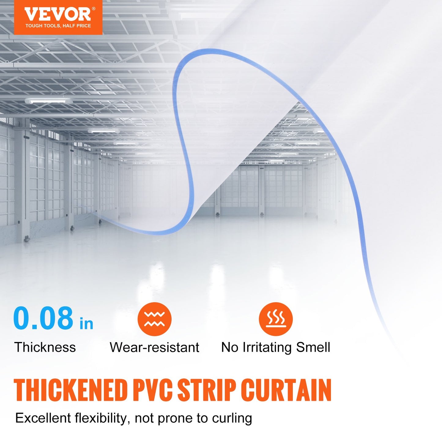 Strip Curtain PVC Door Curtain 244 x 244 cm Cooler Freezer Clear Plastic V952-PZMLPZGHMPTLG3PGGV0