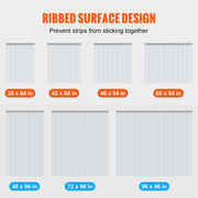 Strip Curtain, 213.4 cm Height x 122 cm Width, 2 mm Thickness, 8PCS Clear PVC Strip Door Curtain, Freezer V952-PZMLPZGHMPTLG9GIBV0