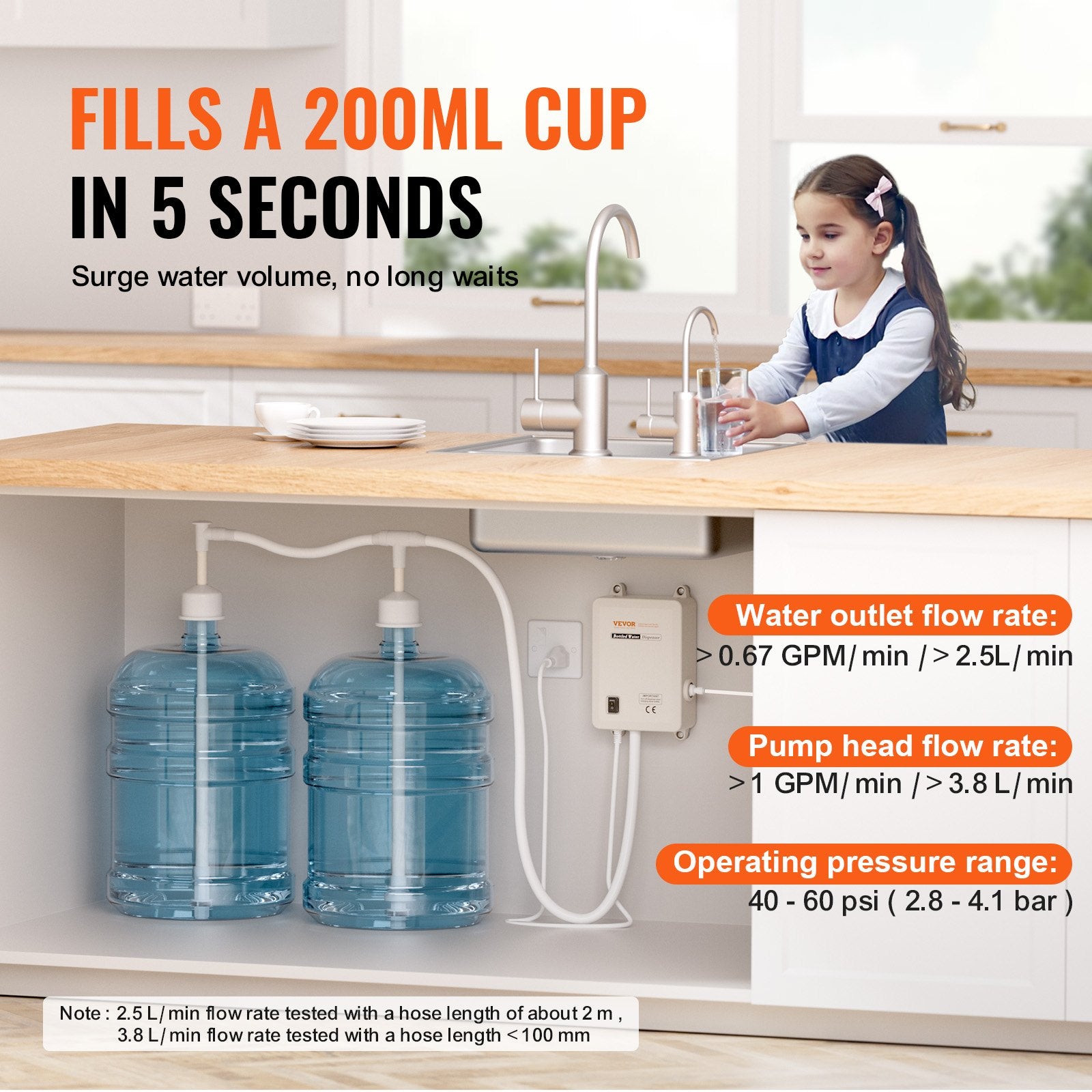 Bottled Water Dispenser Pump System, 2x5 Gallon Dispensing System, Automatic Electric Water Dispenser, V952-PZSYSBSJSGCGX2T5QV3