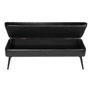 Leather Storage Ottoman Bench, PU Leather Bench with Storage and Metal Legs, Modern Shoe Benches Seat for V952-PZWSZYXTK415IFM6R001V0
