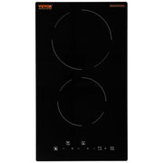 Electric Cooktop, 12 inch 2 Burners Built-in Electric Stove Top, 3000W Ceramic Radiant Cooktop with Glass V952-Q12INCH3000W2U7DKV3